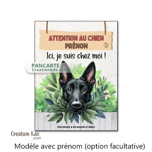 berger allemand noir pancarte plaque attention au chien panneau portail je monte la garde