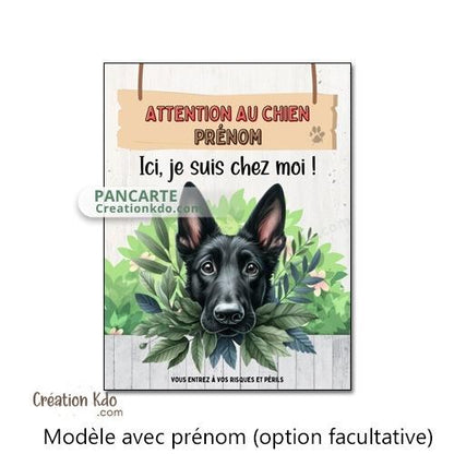 berger allemand noir pancarte plaque attention au chien panneau portail je monte la garde