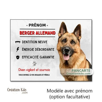 berger allemand plaque attention au chien panneau portail je monte la garde personnalisée sticker à bord