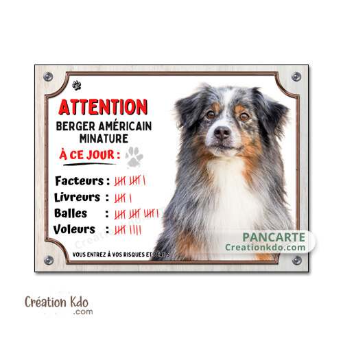 panneau berger américain miniature humour à ce jour plaque chien pancarte