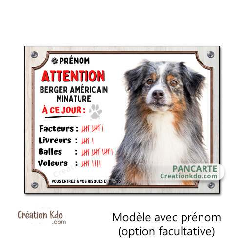 panneau berger américain miniature humour à ce jour plaque chien pancarte