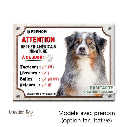 panneau berger américain miniature humour à ce jour plaque chien pancarte