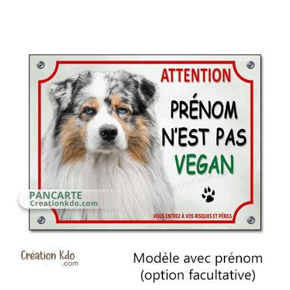 berger australien plaque attention au chien panneau portail je monte la garde