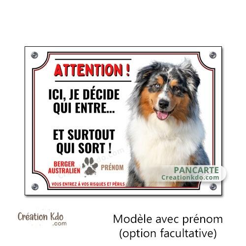 plaque berger australien entre qui veut sort qui peut panneau monte la garde