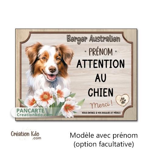 berger australien plaque attention au chien panneau portail je monte la garde