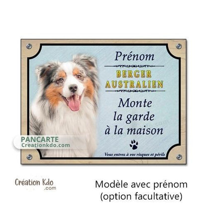 je monte la garde berger australien panneaux
