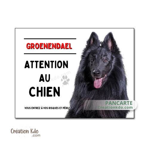 panneau groenendael je monte la garde plaque chien