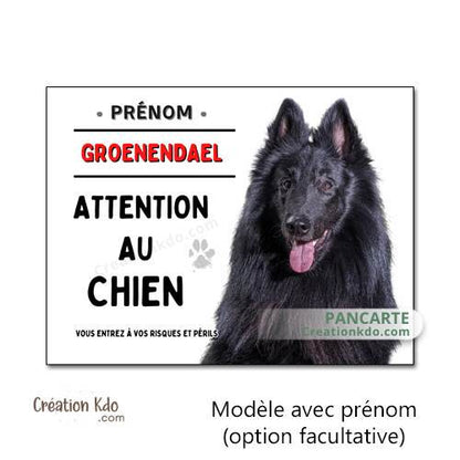 panneau groenendael je monte la garde plaque chien