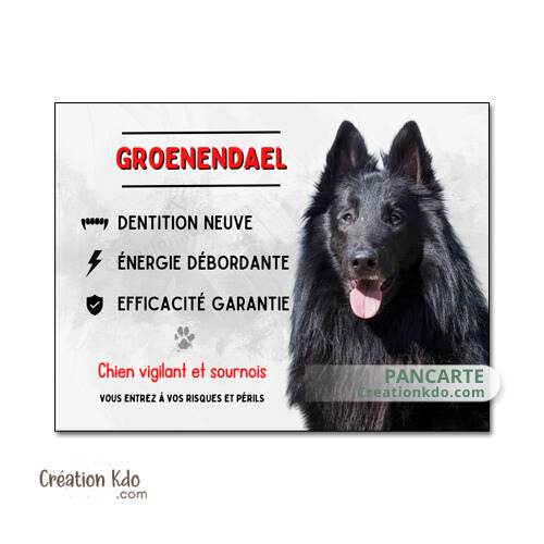 panneau groenendael attention au chien plaque je monte la garde portail