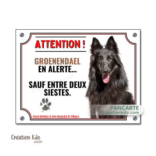 panneau humour groenendael attention au chien plaque je monte la garde portail