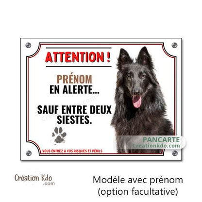 panneau humour groenendael attention au chien plaque je monte la garde portail