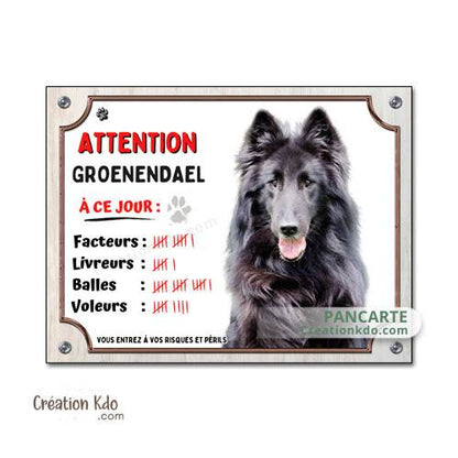 panneau groenendael humour attention au chien à ce jour plaque je monte la garde portail personnalisé