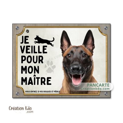 panneau malinois attention au chien berger belge plaque portail je monte la garde