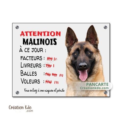 panneau malinois attention au chien berger belge plaque portail je monte la garde