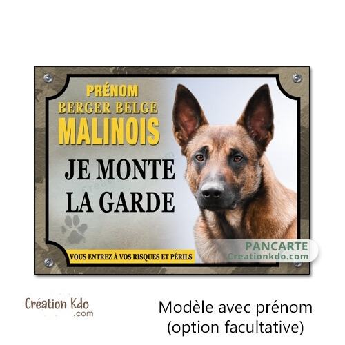 panneau malinois attention au chien berger belge plaque portail je monte la garde