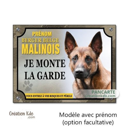 panneau malinois attention au chien berger belge plaque portail je monte la garde