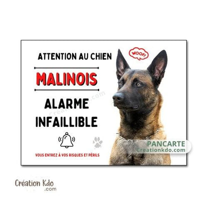plaque malinois attention au chien panneau portail je monte la garde