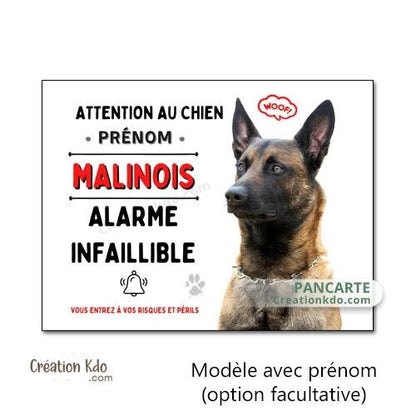 plaque malinois attention au chien panneau portail je monte la garde humour