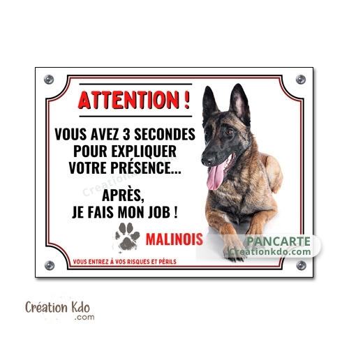 je monte la garde panneau malinois plaque chien