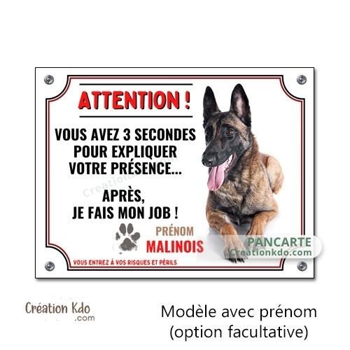 je monte la garde panneau malinois plaque chien personnalisé