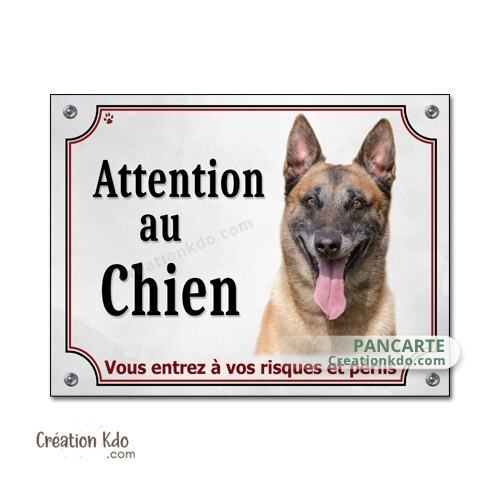 panneau malinois attention au chien berger belge plaque portail je monte la garde