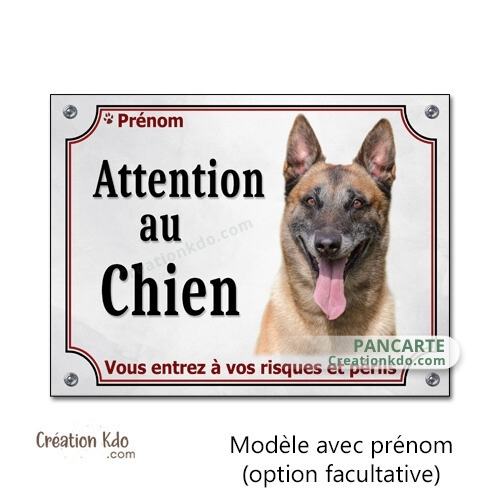 panneau malinois attention au chien berger belge plaque portail je monte la garde