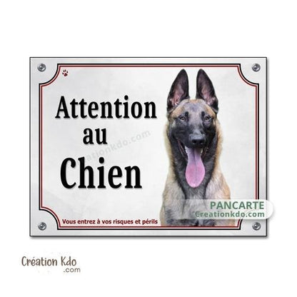 panneau malinois attention au chien berger belge plaque portail je monte la garde