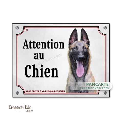 panneau malinois attention au chien berger belge plaque portail je monte la garde