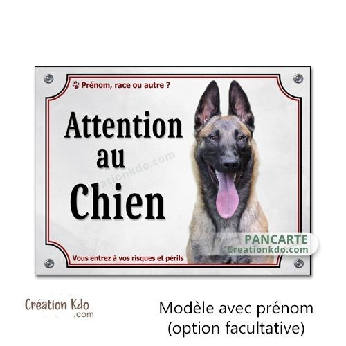 panneau malinois attention au chien berger belge plaque portail je monte la garde