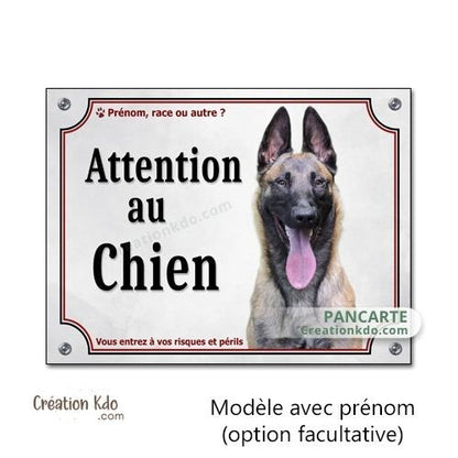 panneau malinois attention au chien berger belge plaque portail je monte la garde