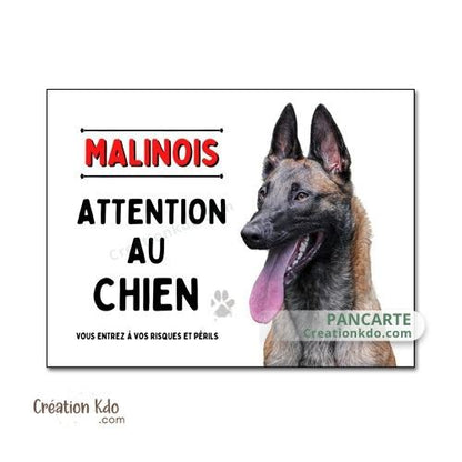 panneau malinois attention au chien berger belge plaque portail je monte la garde