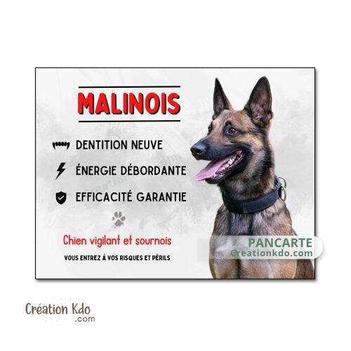 panneau malinois attention au chien berger belge plaque portail je monte la garde