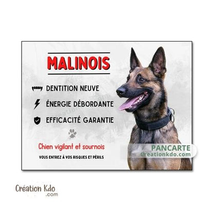panneau malinois attention au chien berger belge plaque portail je monte la garde