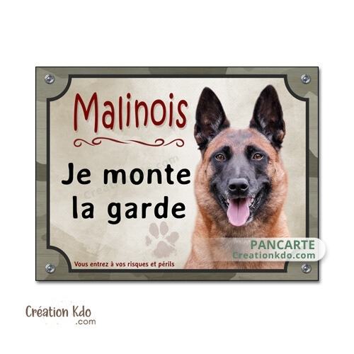 plaque malinois attention au chien panneau portail je monte la garde