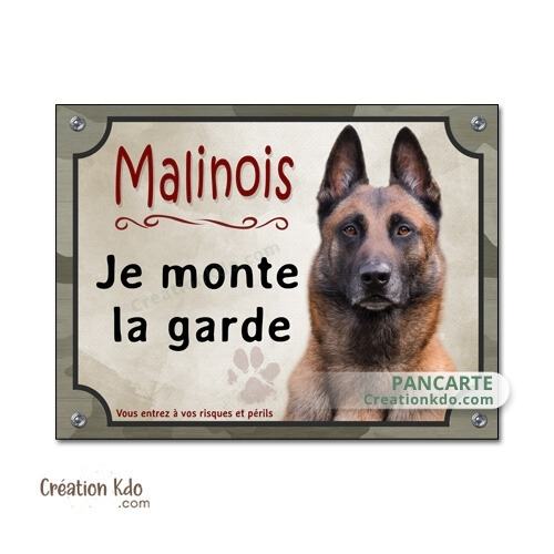 plaque malinois attention au chien panneau portail je monte la garde