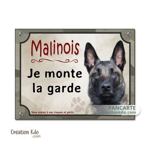 plaque malinois attention au chien panneau portail je monte la garde