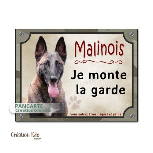 plaque malinois attention au chien panneau portail je monte la garde
