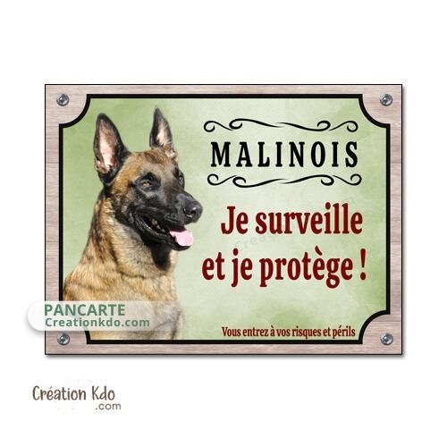 panneau malinois attention au chien berger belge plaque portail je monte la garde je surveille