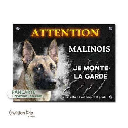 panneau malinois attention au chien berger belge plaque portail je monte la garde