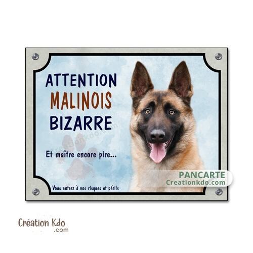 malinois bizarre panneau chien portail plaque