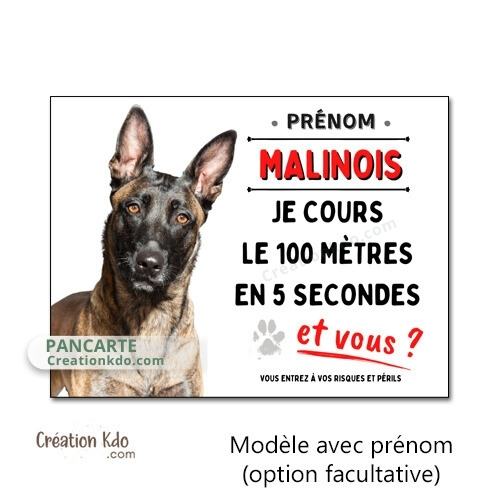 panneau attention au chien plaque malinois portail je monte la garde personnalisé