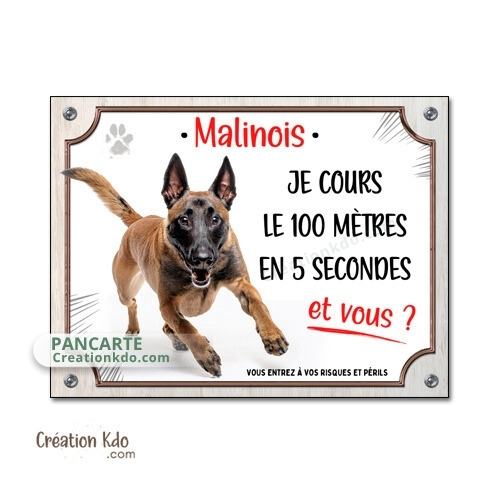 panneau malinois attention au chien berger belge plaque portail je monte la garde