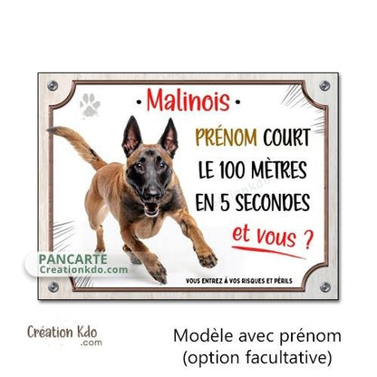 panneau malinois attention au chien berger belge plaque portail je monte la garde