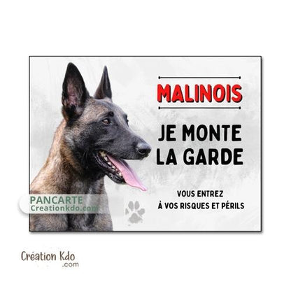 panneau malinois attention au chien berger belge plaque portail je monte la garde