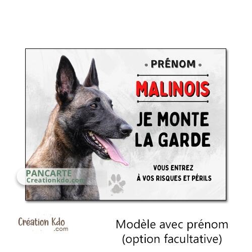panneau malinois attention au chien berger belge plaque portail je monte la garde