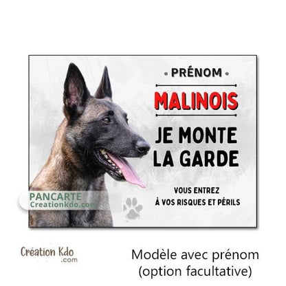 panneau malinois attention au chien berger belge plaque portail je monte la garde