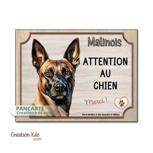 plaque malinois attention au chien panneau portail je monte la garde