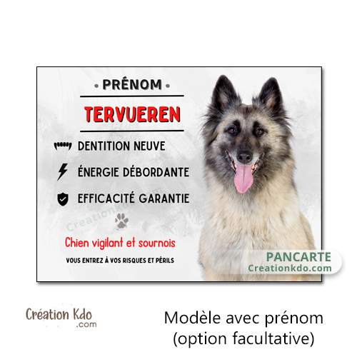 plaque tervueren sable je monte la garde chien vigilant panneau portail