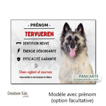 plaque tervueren sable je monte la garde chien vigilant panneau portail