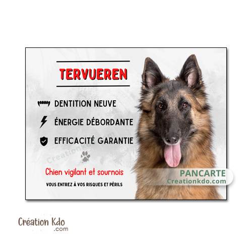 plaque tervueren monte la garde chien vigilant panneau portail